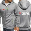 Moletons com capuz masculino Dji Professional Pilot Drone Print Hoodies Masculino Hip Hop Harajuku Moletom com capuz de manga comprida Jaqueta com zíper Jaqueta com capuz Roupas com capuz J230803