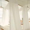 Curtain 132x350cm European Style Bed White Tulle For Bedroom Window Transparent Voile Canopy Scarf Home Decoration