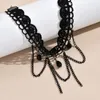 Anklets Simple And Trendy Multi-layer Chain Lace Crystal For Girls Creative Beach Flower Tassel Body Jewelry