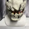 Partymasken Beweglicher Kiefer Gruseliger Teufel Latexmaske Gruseliger Monsterdämon Halloween Weißer Horror Teufel Cosplay Requisiten Kopfbedeckung L230803