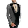 Mäns kostymer 2023 European och amerikansk kostym Slim Fit Groom Tuxedo Three Piece Wedding Prom Set Men Clothing