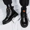 Bottes Bottines noires pour hommes Automne et hiver Bottes Martin Confortable Outdoor High Top Chaussures décontractées pour hommes Design classique 2023 Z230803