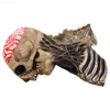 Maski imprezowe Halloweenowa maska ​​czaszki pełna głowa z ruchomą żuchwą horror przerażający Krwawe Brain Lateksowe maski czaszki L230803
