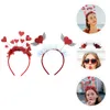 Bandanas 1 Set 2pcs Love Heart Headbands Valentine's Party Decorative Hair Hoops (Red)