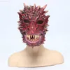 Maski imprezowe Halloween Fancy Dress Party Cosplay Aktywność szczęka Fiery Dragon Mask Realistic Animal Lateks Mask Novesterty Gift L230803