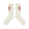 Femmes Chaussettes Vintage Fleur Enfants D'été Ultra Mince Fibre De Verre Mi Tube Doux Et Personnalisé À La Mode