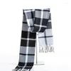 Scarves Classic Black White Plaid Men Scarf Winter Warm Cashmere Long Male Shawl Bufandas Casual Men's Tassel Pashmina Wrap