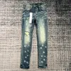 Men's Jeans designer jeans for mens purple brand men women pants summer hole 2023 new style Embroidery self cultivation and small feet 36