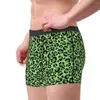 Underbyxor män grön leopard tryckboxare shorts trosor mjuka underkläder kamouflage homme nyhet plus storlek