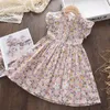 Girl s Dresses Menoea 2023 Summer Baby Girls Flower Fahion Style Flying Sleeves Floral Dress 2 6 Years Kids Casual Clothing Outfits 230802