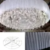 Décoration de fête mode intérieur gaze tissu cadre mariage plafond rideaux étagère cristal arc cercle suspendu support scène anniversaire