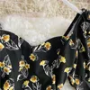 Party Jurken Mode Sexy Pakket Heupen Jurk Vrouwen 2023 Zomer Bloemenprint Vierkante Collarparty Korte Verstoorde Dames Mermaid Jurk