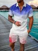 Мужские спортивные костюмы 2023, комплект с шортами, рубашка поло на молнии с рукавами, уличная футболка, повседневная спортивная одежда из двух предметов, Ropa Hombre 230802