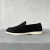 Loro Piano Loro Pianaa Flat Walking Shoes Summer Lp 2023 Bottom New Cow Tendon Soft Sode Slip on Bean Shoes Hool Wool Slater-on Shoe mâle chaussures