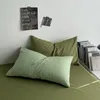 Bedding sets Solstice Home Textile King Twin Sets Kid Teen Bedlinen Solid Light Green Duvet Cover Bedroom Flat Bed Sheet Pillowcases 230802