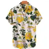 Men's Casual Shirts 2023 Shirt Slim Tops Short Sleeve Hawaiian Beach Holiday Clothing Coconut Tree Sunset Fashion Harajuku Summer