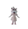 Discount factory sale a cow mascot costume with a pink dress for adult to wear