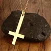 Pendant Necklaces Vintage Stainless Steel Cross Necklace Men's Amulet Anniversary Birthday Party Sweater Chain Religious Jewelry Gift