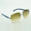 New fashion frames sunglasses 0286O with new hardware natural blue wooden high-end sunglasses engraving lenses,