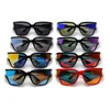 Sonnenbrillen im Großhandel – Verkauf von blauen Steampunk-Übergrößen-Sport-Sonnenbrillen für Herren, umwickelbar, verspiegelt