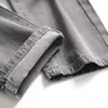 Jeans da uomo Jeans da uomo Denim Rovinato grigio-nero Pantaloni dritti strappati Moda Casual Pantaloni quotidiani Trend Taglia grande 230802