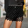 Skirts Beading Sequins Metal Chain Skirt European Sexy Short Mini Fashion Elegant Geometric Glitter Exquisite For Nightclub Party