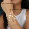 Charm Armband 26 Inledande bokstav A-Z Alfabetarmband smycken Summer Beach Natural Freshwater Pearl Pulseras Trendy Jewellery