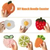 Chinese Style Products DIY Embroidery Punch Needle Coaster Set Fruits Coaster With Yarn Beginner Crafts Needlework Rug Hooking Design R230803