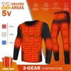 Motorradbekleidung Beheizte Thermo-Unterwäsche-Sets Skifahren Heizjacke USB Elektro Herren Winter Warme Heizkleidung Fleece Herbst Top Hosen x0803