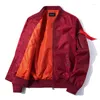 Hommes Vestes Hommes Pilote Veste Militaire Orange Doublure Bomber Printemps Automne Mode Haute Qualité Coupe-Vent Baseball Manteaux