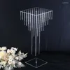 Party Decoration 4/10Pcs Wedding Props Acrylic Bead Curtains Flower Racks Dining Table Decorations Site Supplies