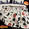 Couvertures YIRUIO Mignon Halloween Décoration Cadeau Tricoté Couverture Citrouille Fantôme Sorcière Imp Chauve-Souris Jacquard Duveteux Furry Hallowmas Jeter