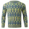 Men's Sweaters Fashion Men Long Sleeve Crew Neck Jumpers Knitted Tops Fall Winter Casual Sweater Vintage Graphic Knit