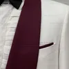 Garnitury męskie moda biała granatowa garnitur męskie set Slim Fit Man Groom Wedding Tuxedo Class