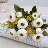Dekorativa blommor 10heads/1 bunt silke te rosor brud bukett för jul hem bröllop år dekoration falska växter konstgjorda