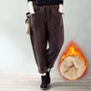Kvinnors byxor Autumn Winter Casual Warm Harem Corduroy Trousers Solid Loose Oversize Sweatpants Vintage for Women Q455