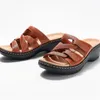 スリッパ2023ヨーロッパとアメリカの太い靴底ストレート通気性車縫合縫合ホームビーチの女性