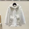 Women's Fur 2023 Chic Ears Hooded Faux Coat Thicken Warm Autumn Winter Casual Long Sleeve Female Imitation Jacket