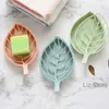 Leaf Plastic Dish Tree Shape Hollow Out Drainable Soaps Dishes Tray Eco-friendly Bathroom Bath Shower Non Slip Soap Holder TH1037 es