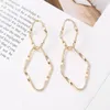 Orecchini pendenti Coreano Irregolare Hollow Geometric Twist Distortion Metallo Orecchino a goccia lungo per le donne Personalità della moda Brincos Wedding