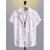 Erkekler Sıradan Gömlek Çiçek Plaj Gömlek Yaz Kısa Kollu Hawaiian Men Artı Boyutu Hızlı Kuru Tee Erkek Giysileri Camis 2023