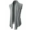 Herrtröjor Spring Summer Men ärmlös jacka Street Fashion Sticked Vest Cardigan Punk Hip Hop Waistcoat för man 230803