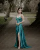 Runway Dresses Simple Spaghetti Straps Mermaid Party V Neck Sleeveless Floor Length Side Slit Pleated Prom Evening Gowns Custom Made