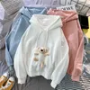 Sweats à capuche pour femmes 2023 Automne Wunter Femmes Lâche Mignon Poche Ours Jouet À Capuche Sweat À Capuche Collège Filles Casual Kawaii Harajuku Pull