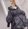 Daunenmantel Modische Damen Winterjacke Baumwollschürze Kleinkind Jugend Kapuze Langer Mantel Kinder Schwarze Blume Dicker Kindermantel XMP387 Z230803