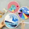 Chinese Style Products Punch Needle Embroidery DIY Strawberry Cross Stitch Hoop Craft Kits Handcraft Embroidery Home Decor R230803