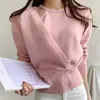 Pulls pour femmes coréen Sexy évider pull femmes rose Slim pulls 2023 mode tricots décontracté tout Match solide Chic OL pulls