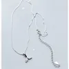 Hängen 925 Sterling Silver Necklace Pendant For Women Mermaid Rhinestone Högkvalitativa fina smycken