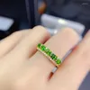 Cluster Rings KJJEAXCMY Fine Jewelry 925 Sterling Silver Inlaid Natural Diopside Women's Trendy Chinese Style Candy Color Ring Support Check