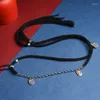 Collares pendientes Collar de algodón frotado a mano Cuerda tejida a mano Thangka Zakiram Pulsera Cordón de mano étnico tibetano grueso para hombres y mujeres